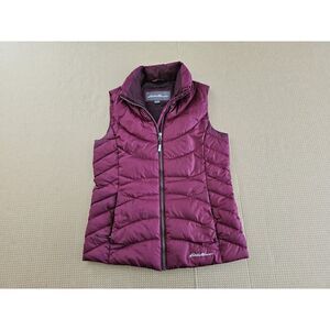 Eddie Bauer Vest Women's XS RED EB650 Full Zip Down Fill Puffer Vest Nylon